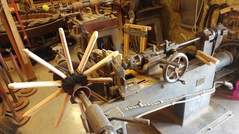 The Bentel & Margedant Company Spoke Tenoning Machine - tononing railroad cart spokes