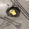 campfire iron set with hanging griddle
